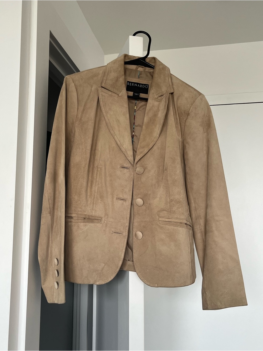 Bernardo Taupe Suede Blazer Jacket